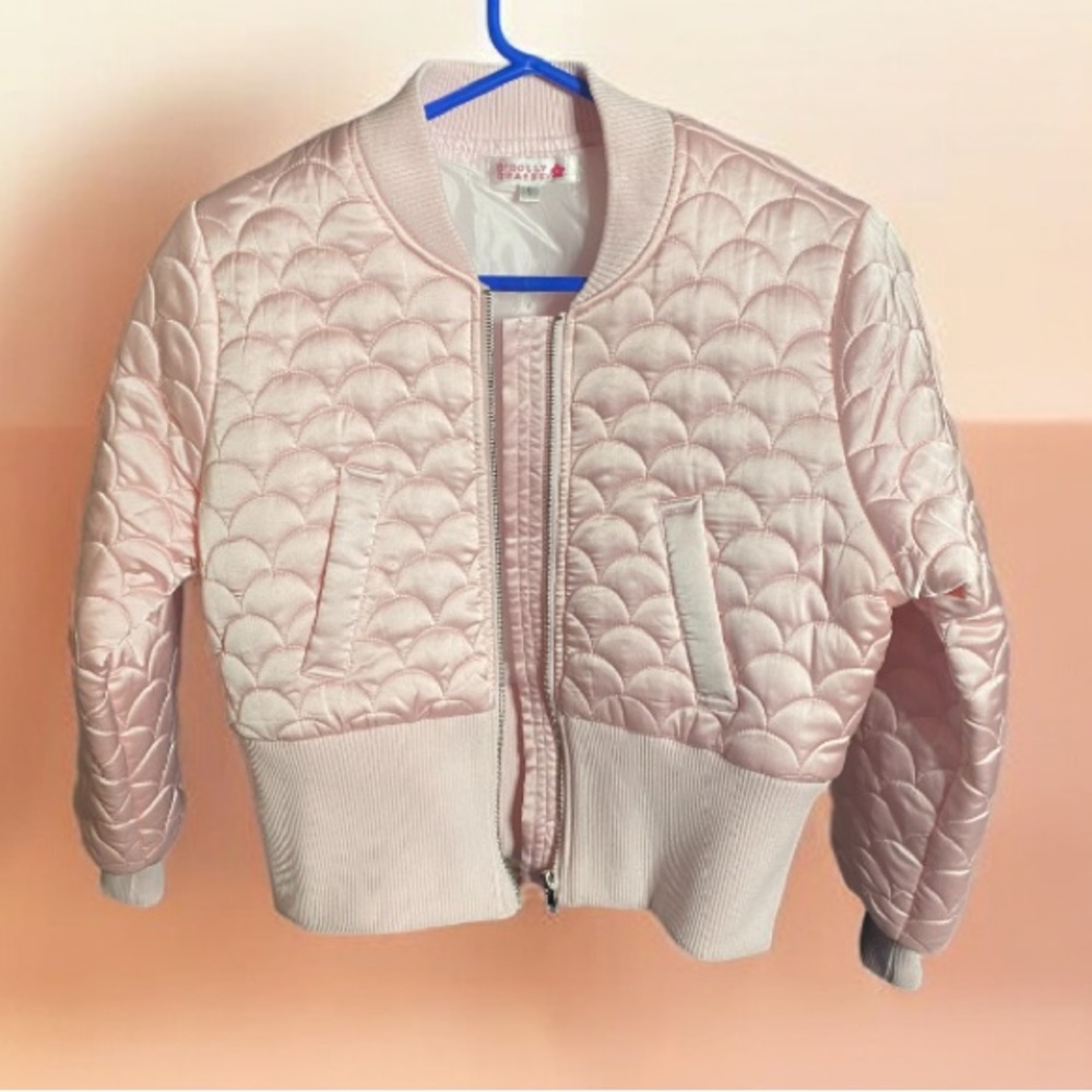 O’DOLLY DEAREST The Polly Jacket Pink Scallop Quilted Bomber 
Size S - NWOT - Picture 5 of 13
